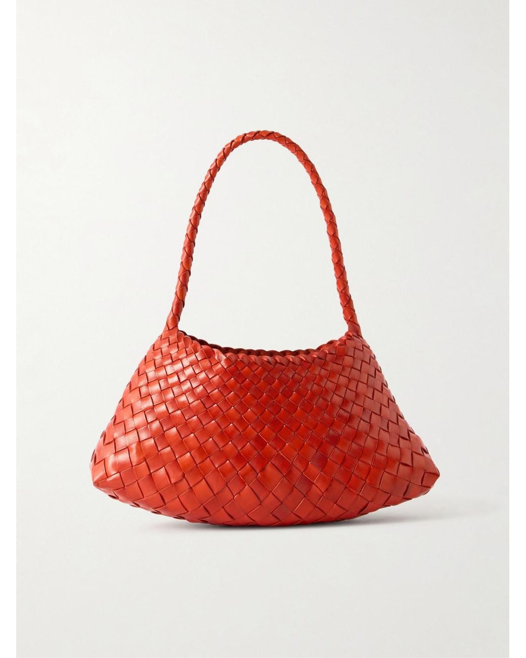 Dragon Diffusion Red Rosanna Mini Woven Leather Shoulder Bag