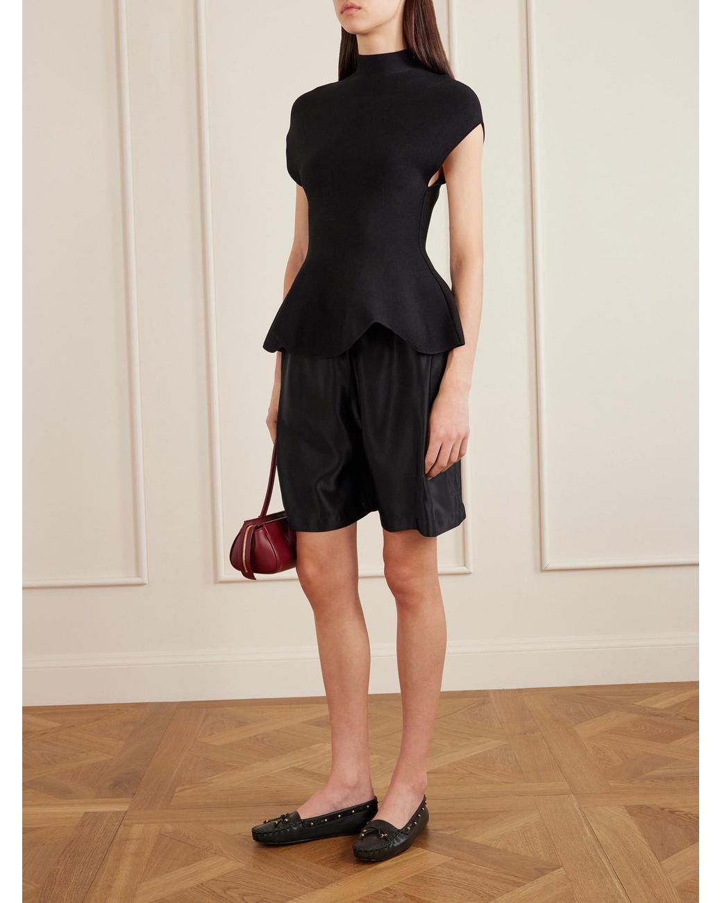Khaite Red Donna Leather Shoulder Bag