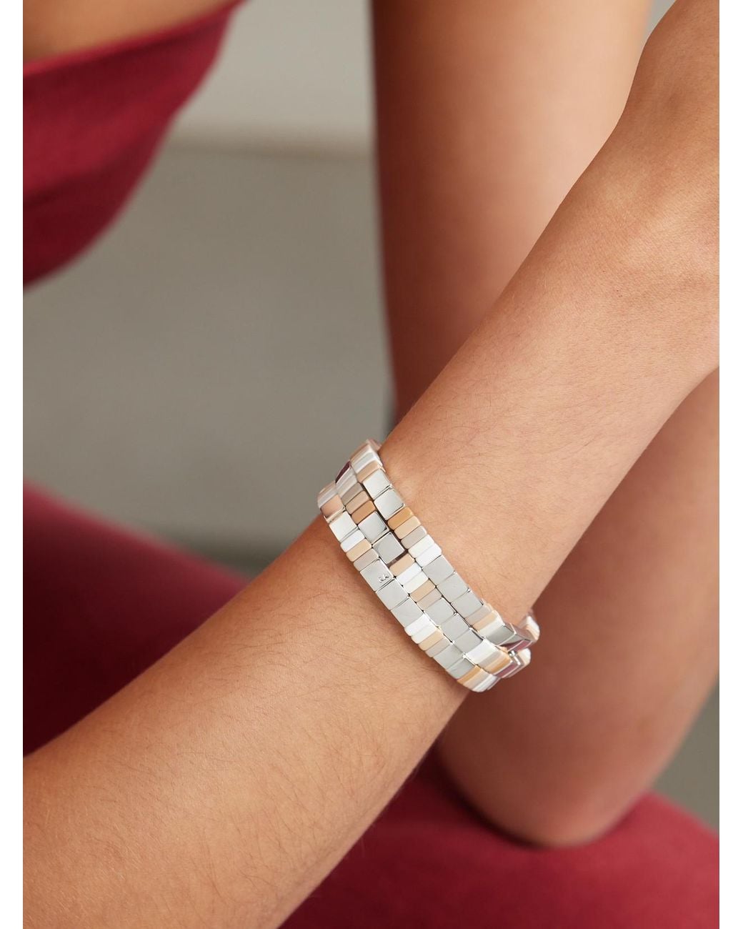 Roxanne Assoulin Natural The Quiet Time Set Of Three-Tone Enamel Bracelets