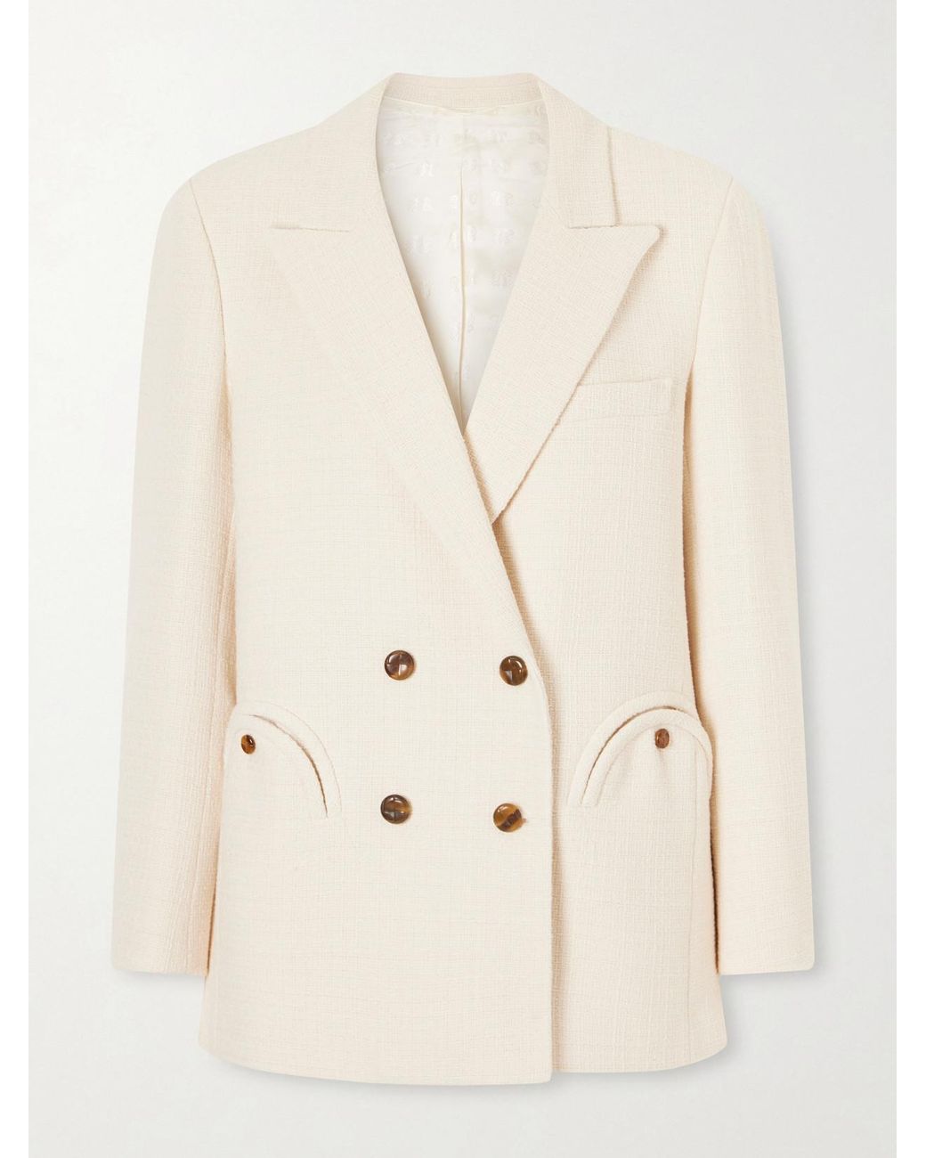 Blazé Milano Natural Missy Everynight Cotton-Blend Tweed Blazer