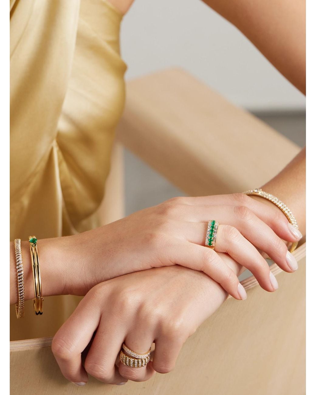 Anita Ko Blue 18-Karat, Emerald And Diamond Ring