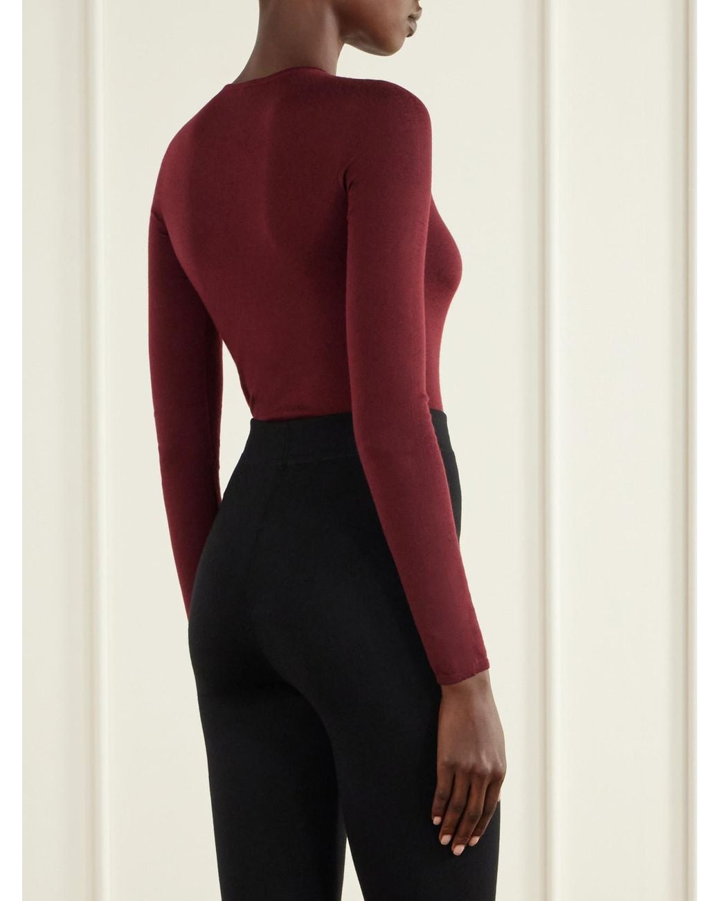 Alaïa Purple Wool-Jersey Bodysuit