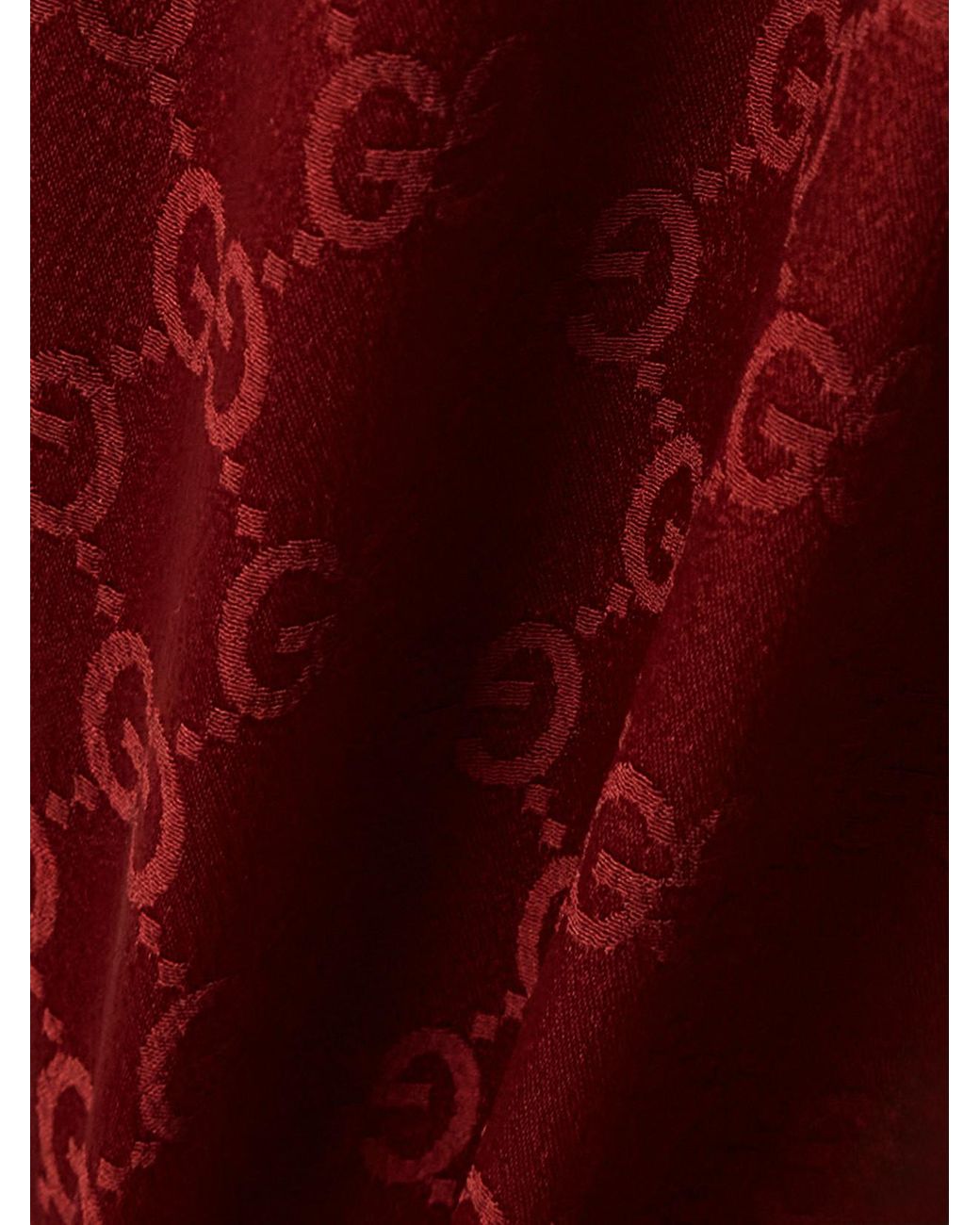 Gucci Red Satin-Jacquard Straight-Leg Pants