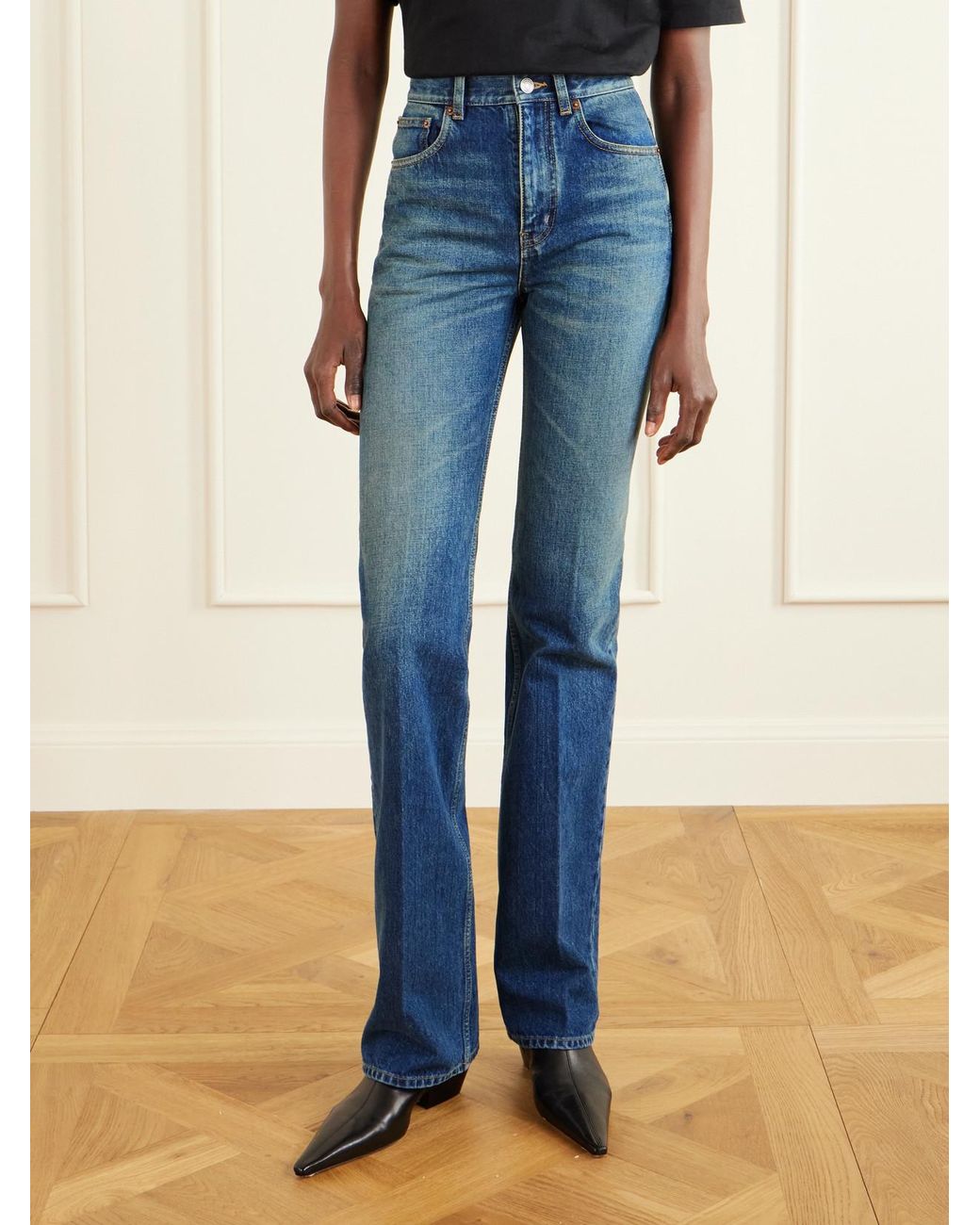 Saint Laurent Blue Neo Clyde Straight-Leg Jeans
