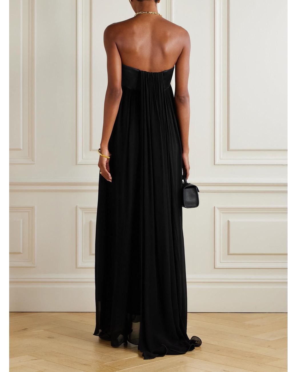chinese dress ladies Posse Miles Strapless Dress in Cream & Black
