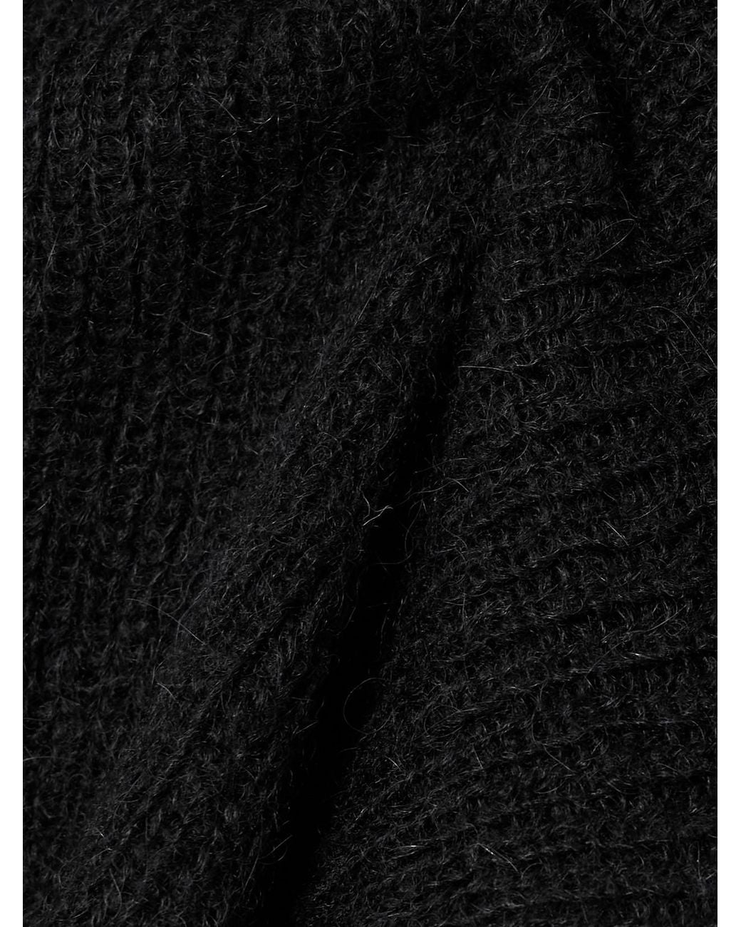 Our Legacy Black Compact Hooded Ribbed Brushed Alpaca-Blend Cardigan