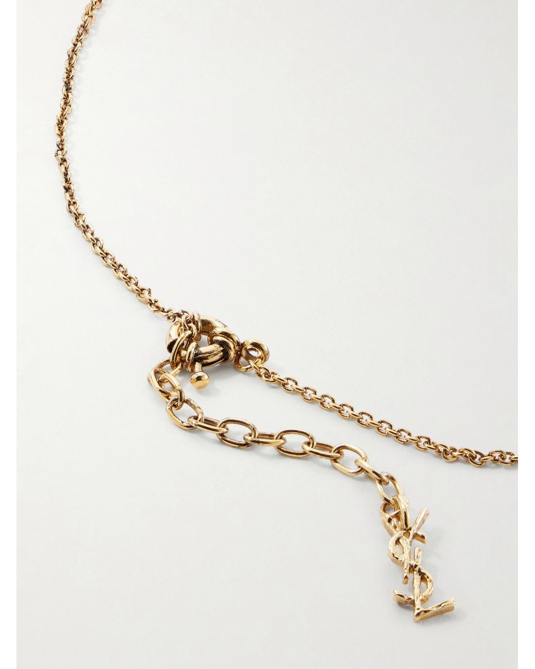 Saint Laurent White Tone Necklace