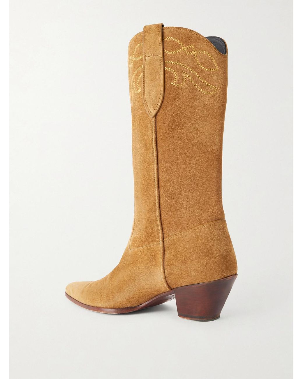 Nili Lotan Brown Towns Embroidered Suede Knee Boots
