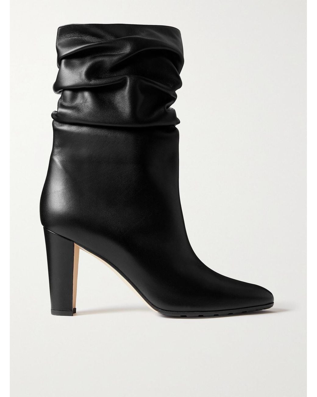 Manolo Blahnik Black Calasso 90 Leather Ankle Boots