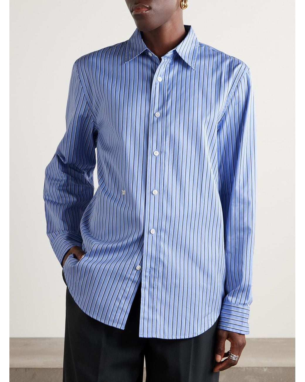 Aimé Leon Dore Blue Striped Cotton-Poplin Shirt