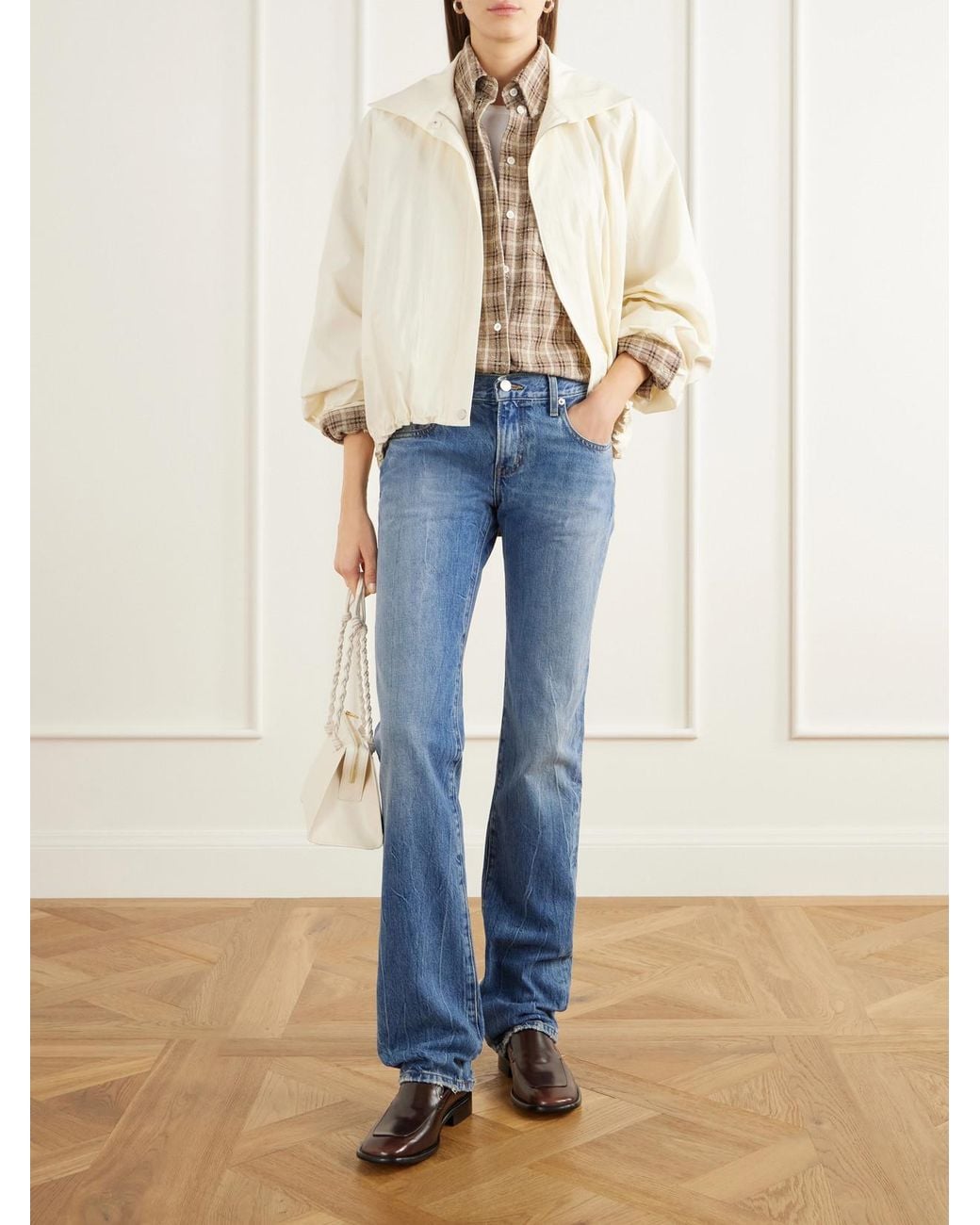 ÉTERNE Blue Chevy Low Rise Straight Jeans
