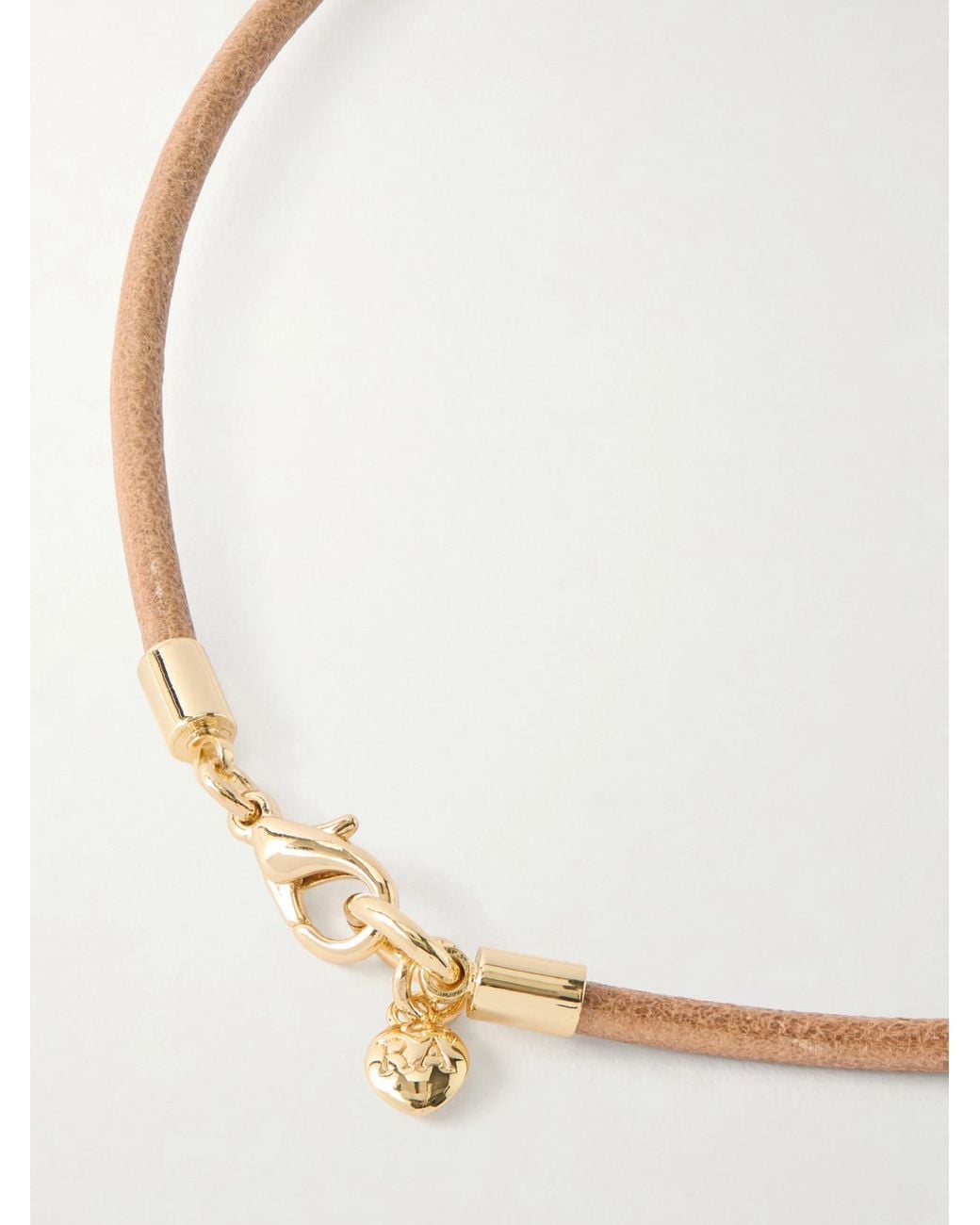 Roxanne Assoulin Natural The Leather Stone Slider-Tone, Turquois, Enamel And Leather Necklace