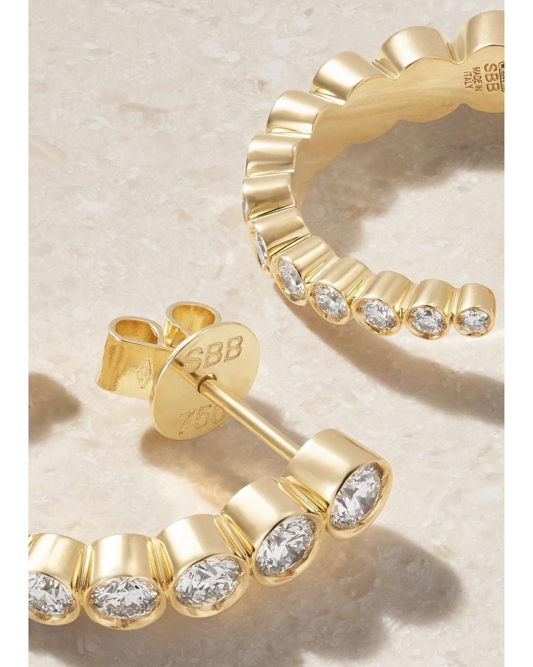 Sophie Bille Brahe Natural Boucle Ensemble 18-Karat Recycled Diamond Earrings