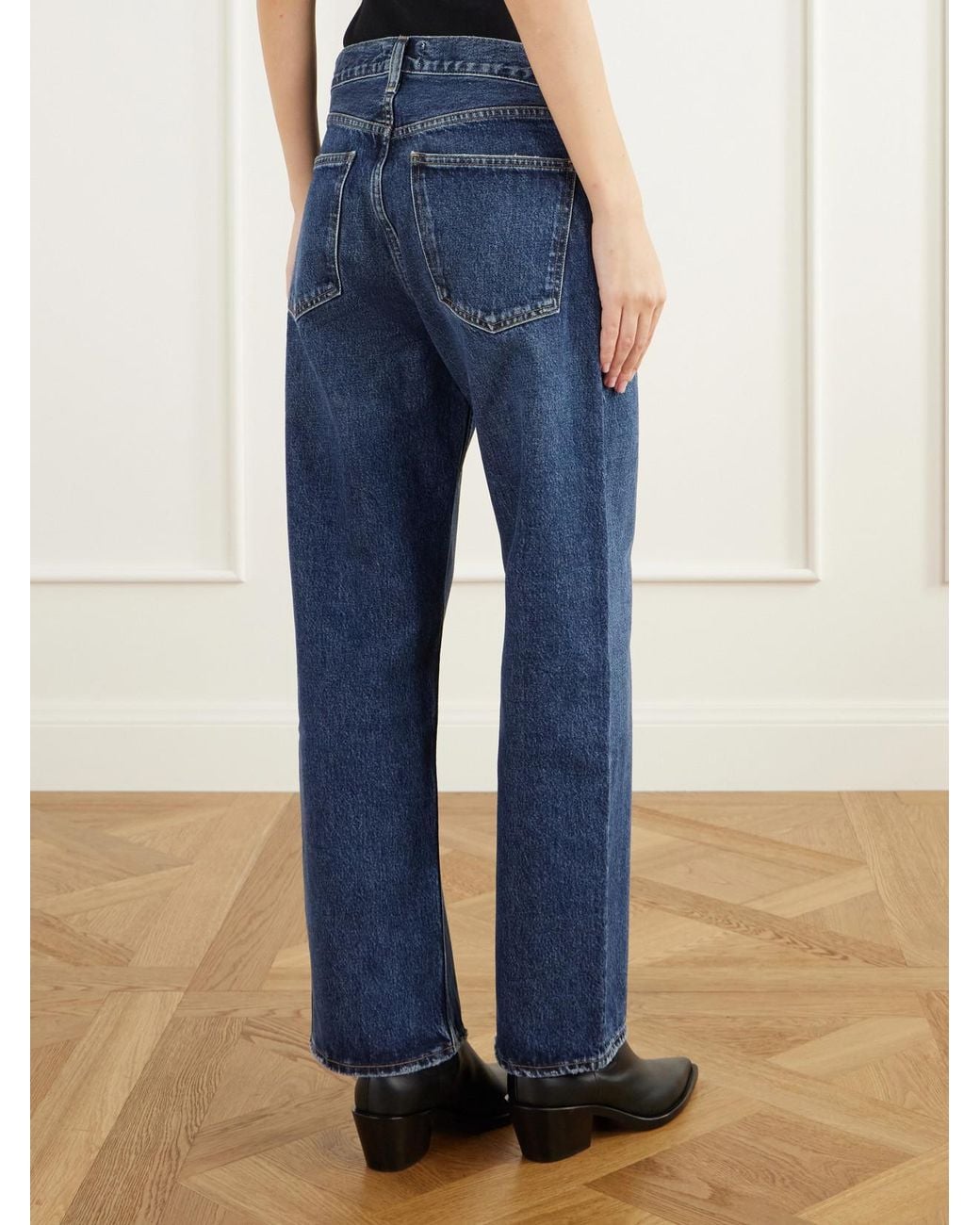 Agolde Blue Arc Mid-Rise Wide-Leg Jeans