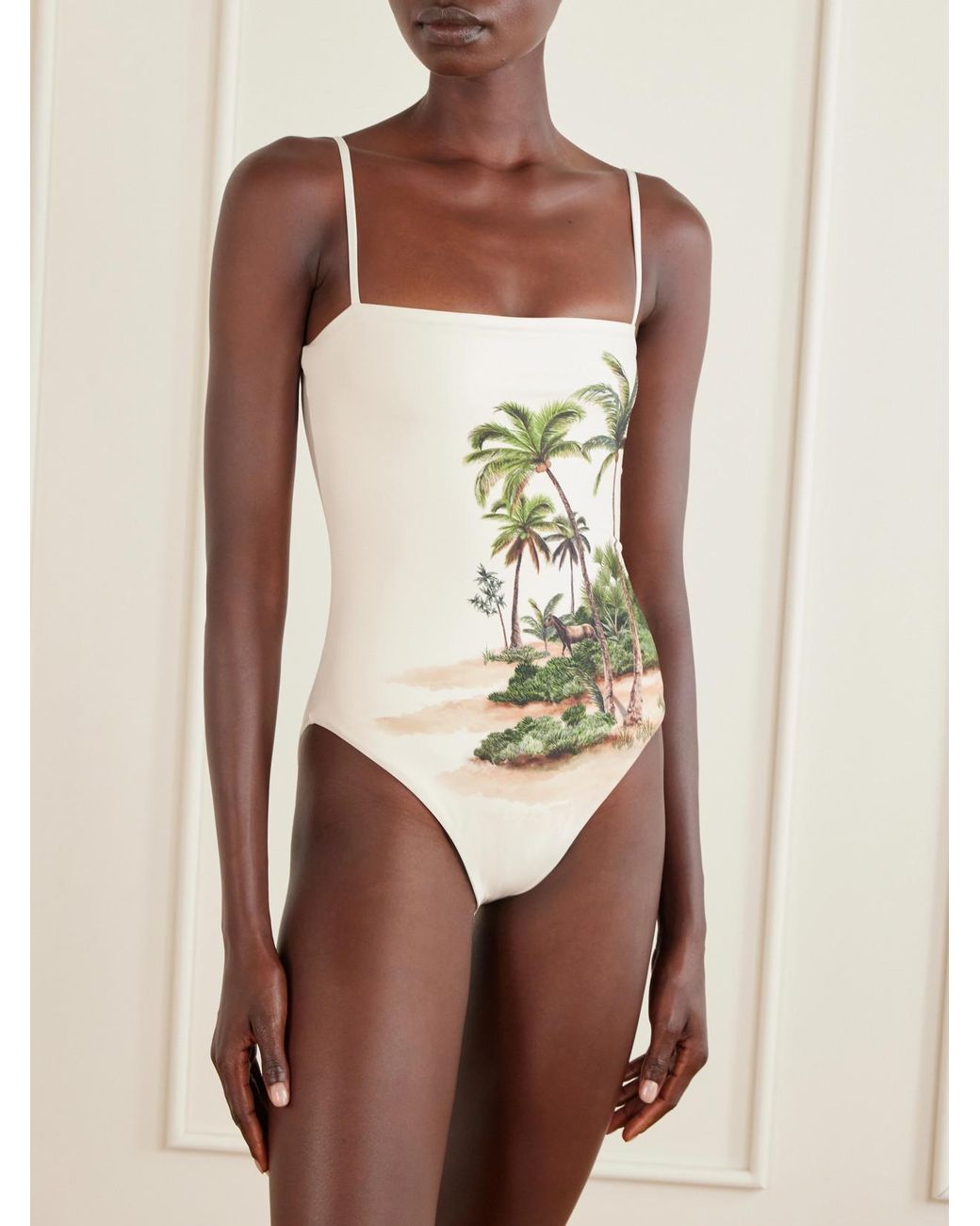 Agua Bendita Natural Durazno Arena Printed Recycled Swimsuit