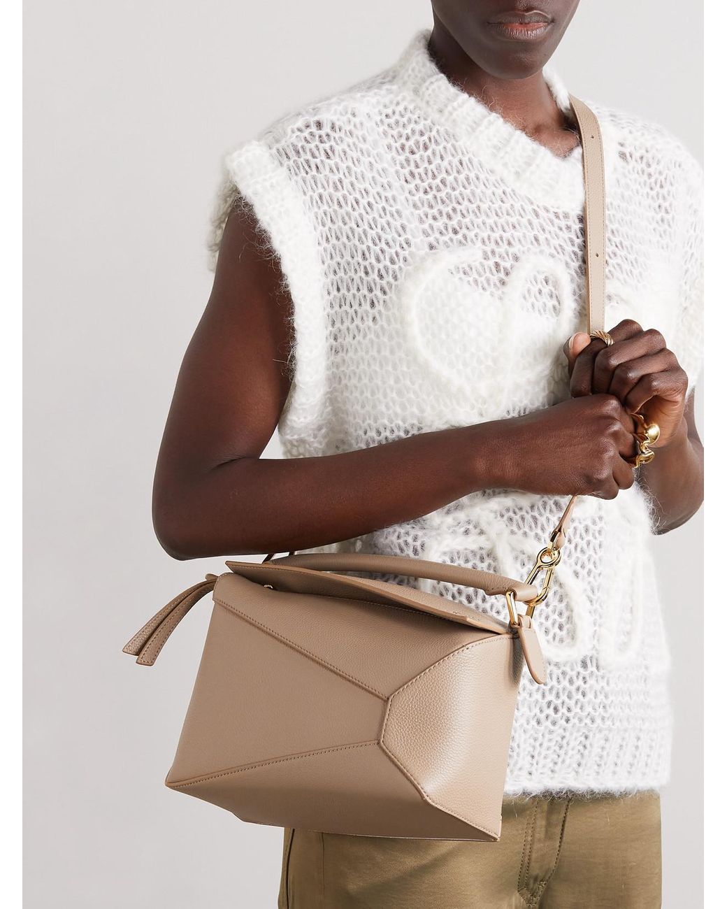 Loewe Natural Puzzle Leather Shoulder Bag