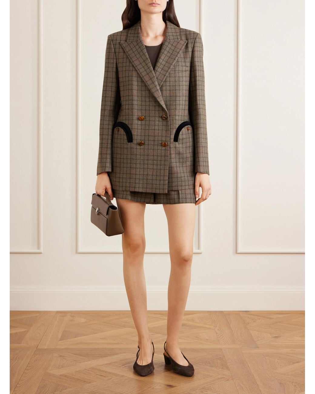 Blazé Milano Green Everyday Checked Wool And Cashmere-Blend Jacket