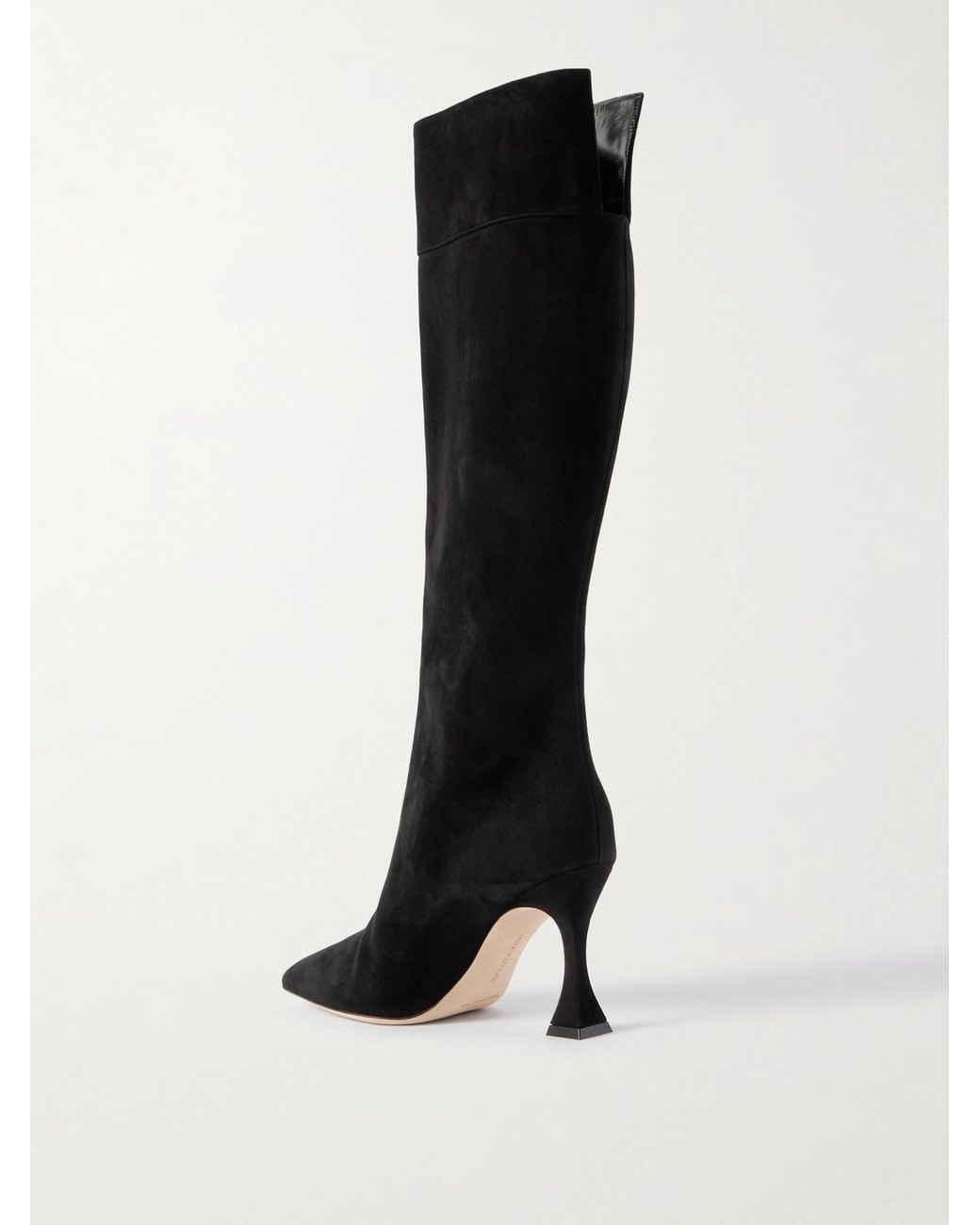 Manolo Blahnik Black Miralonepla 90 Suede Knee Boots