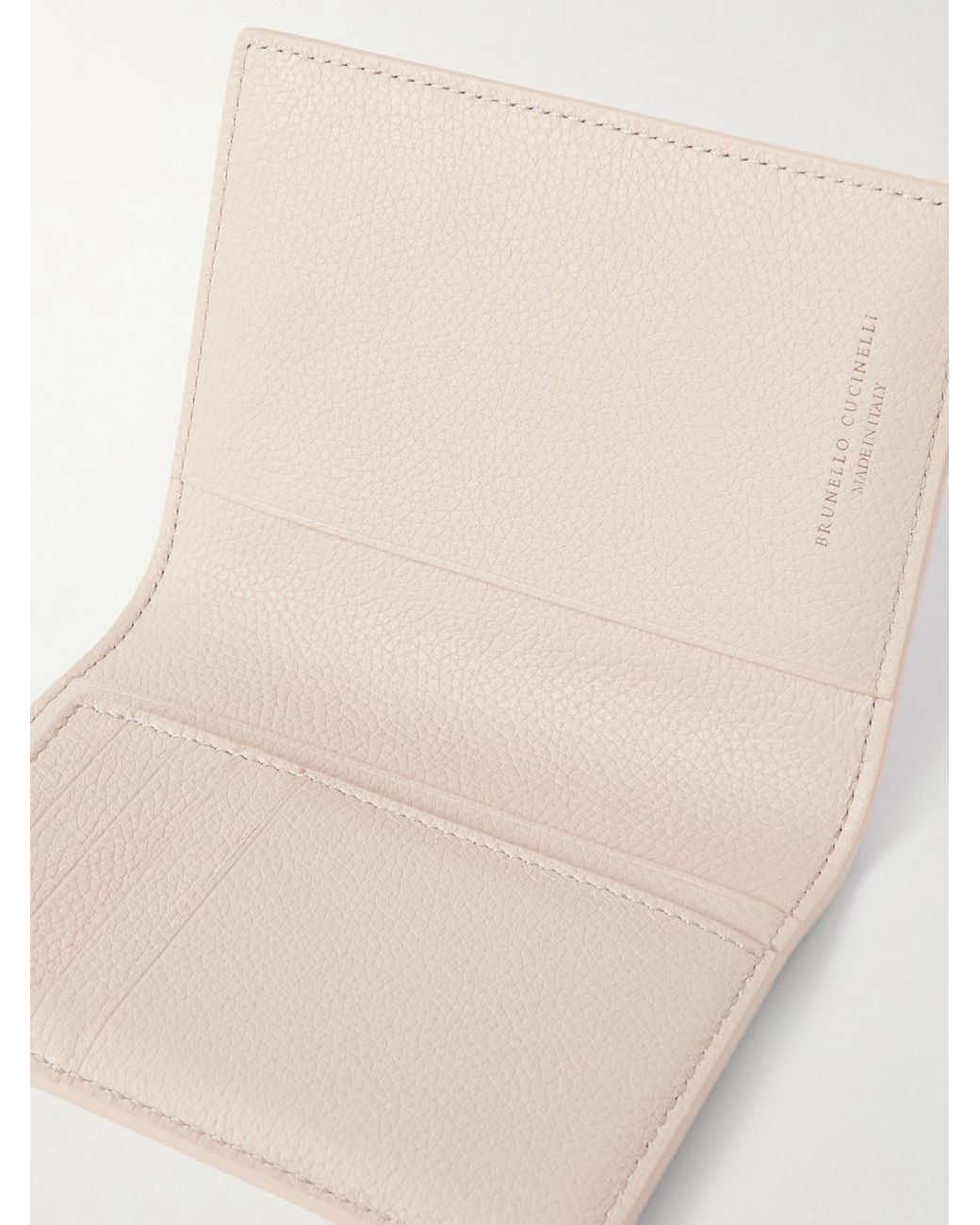 Brunello Cucinelli Natural Embossed Textured-Leather Cardholder