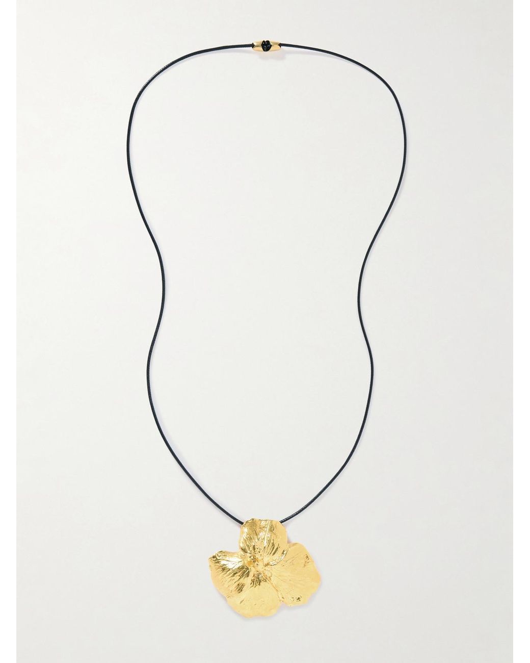 YSSO Metallic Eden Rock St Barths Hibiscus Kette Aus Kordel Mit Vergoldetem Detail