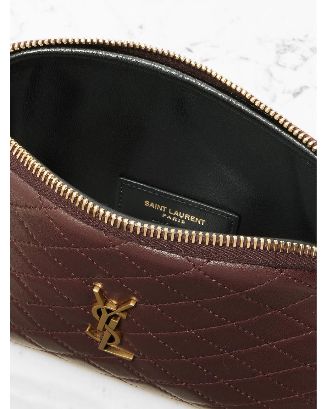 Saint Laurent Brown Gaby Medium Quilted Leather Shoulder Bag