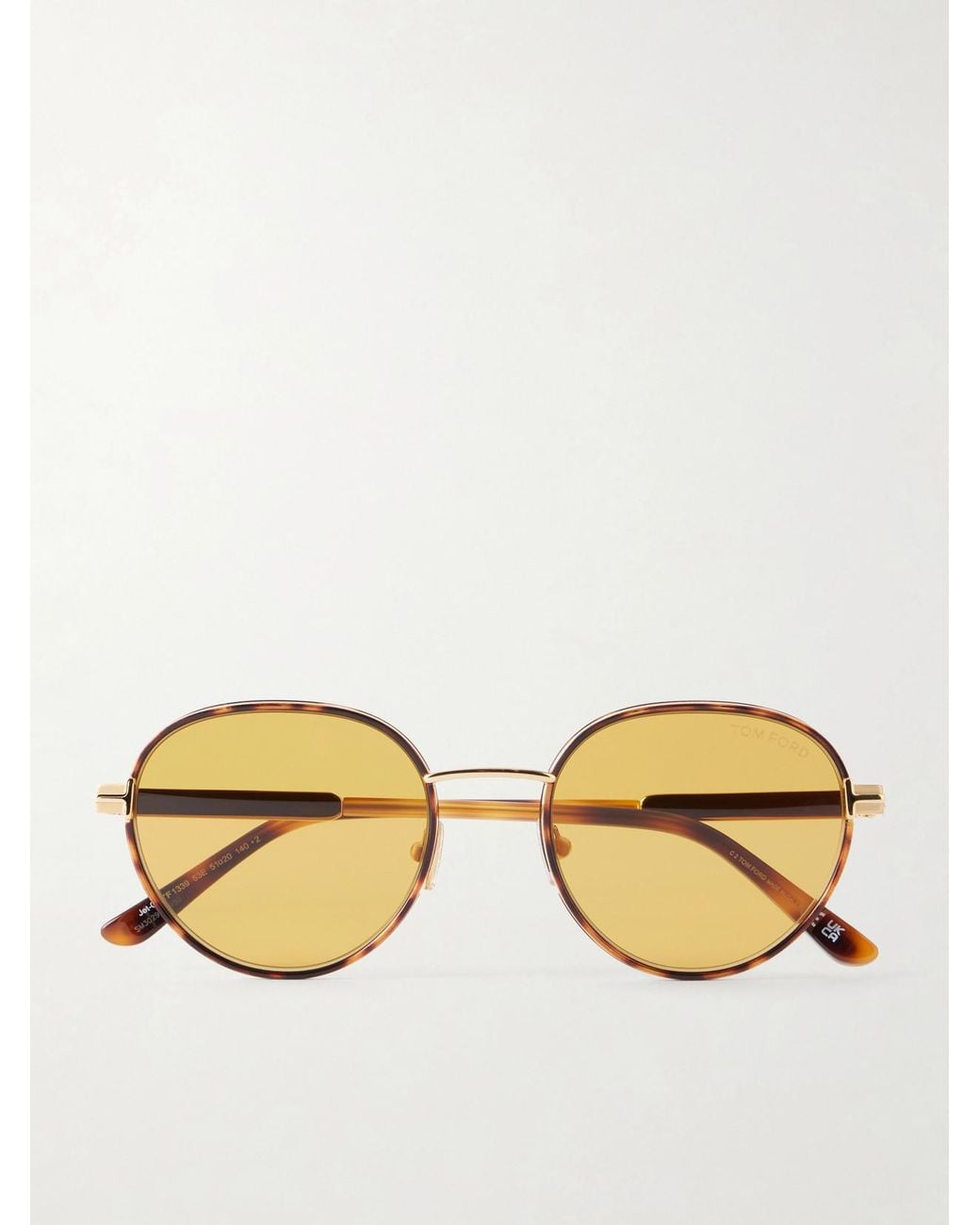 Tom Ford Metallic Jet-02 Round-Frame-Tone And Acetate Sunglasses