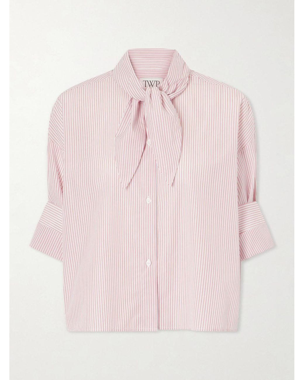 Twp Pink Tie One On Striped Cotton-Poplin Shirt