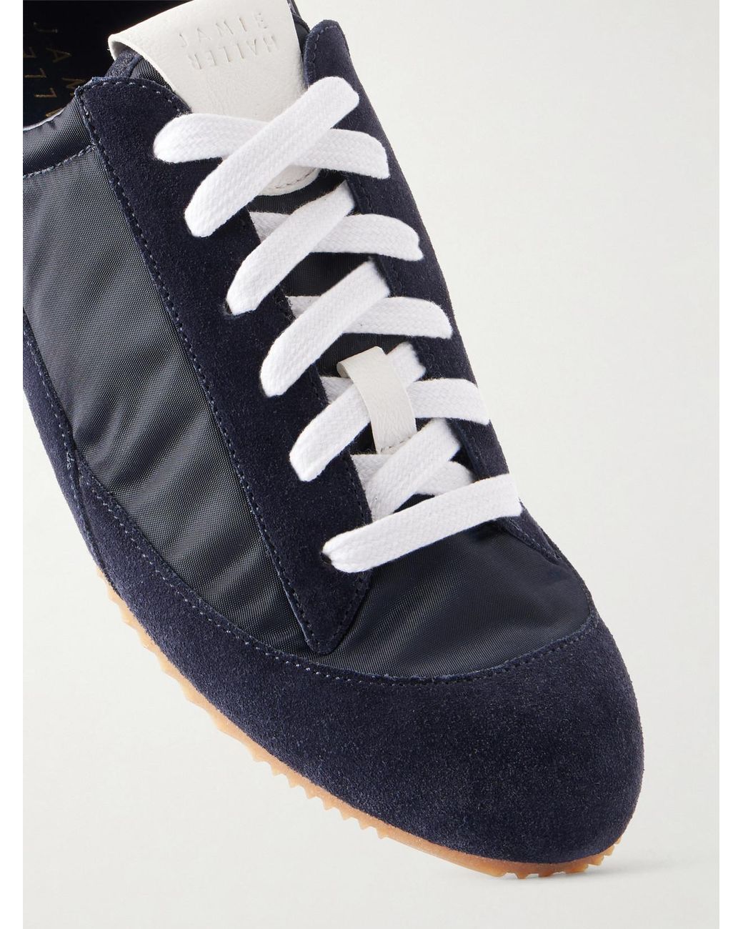 Jamie Haller Blue Sacchetto Leather And Suede-Trimmed Shell Sneakers