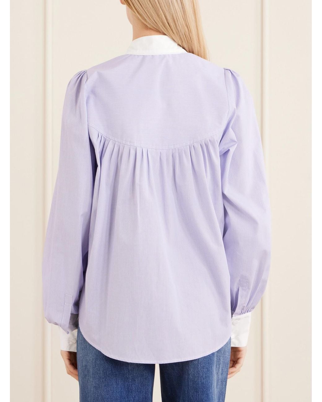 Maison Mayle Purple Val D'Isere Striped Cotton Blouse