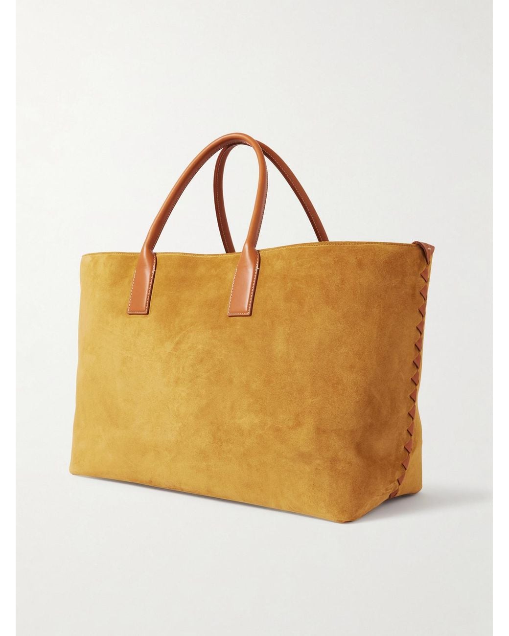 Bottega Veneta Brown Cabat Large Leather-Trimmed Suede Tote
