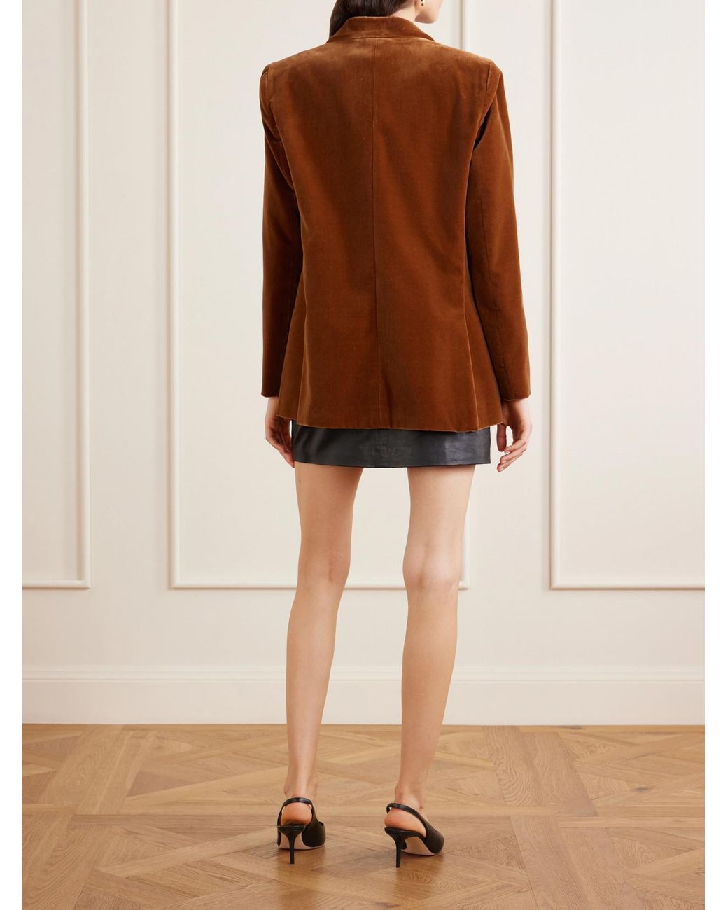 Blazé Milano Brown Everynight Cotton-Velvet Blazer