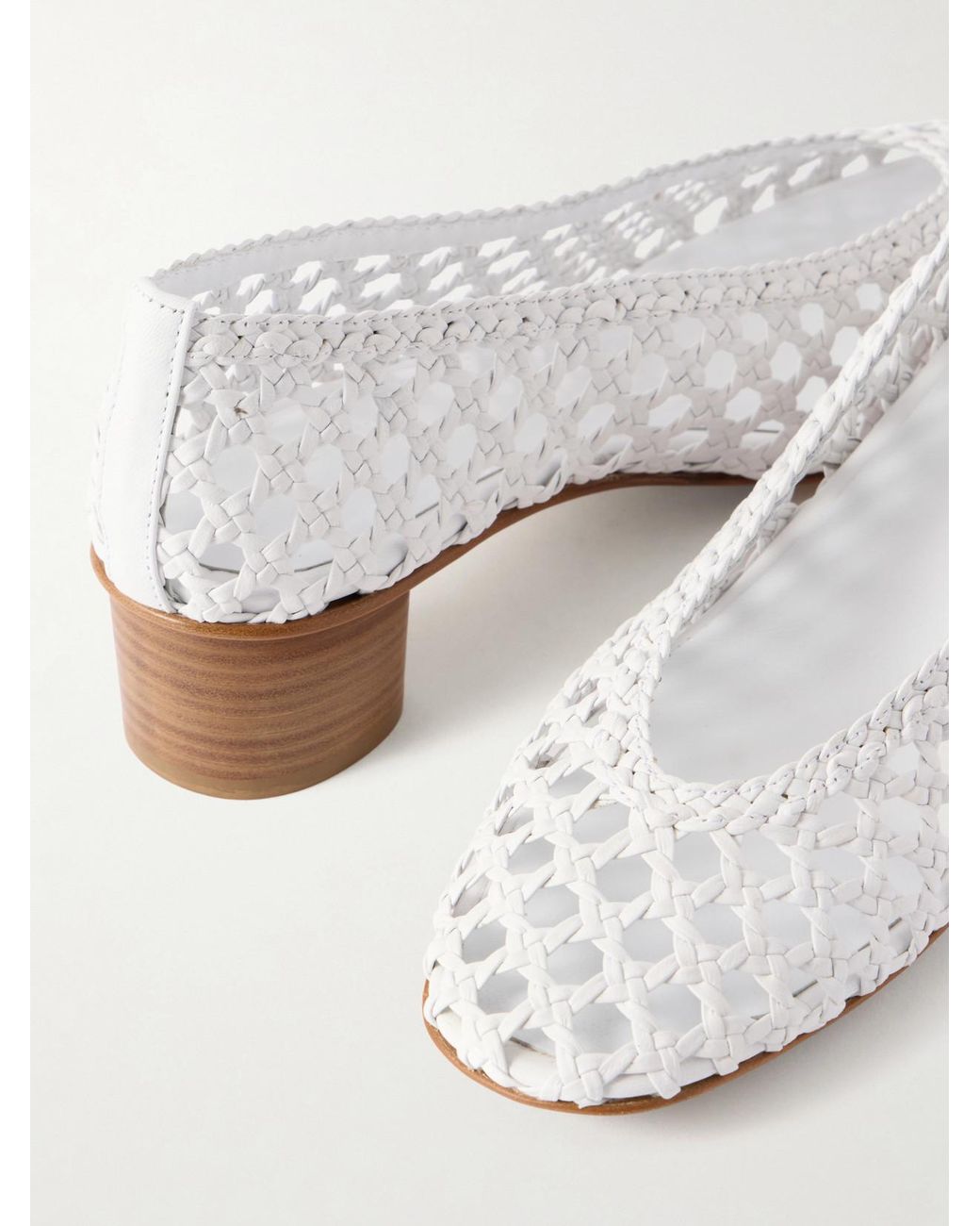 Le Monde Beryl Natural Woven 40 Leather Pumps