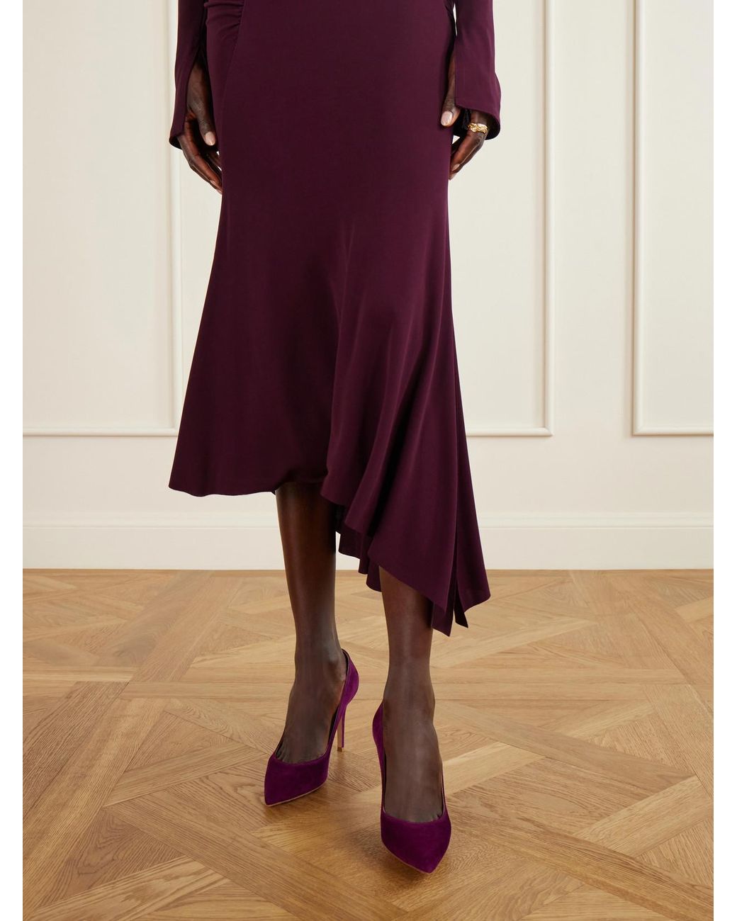 Gianvito Rossi Purple 85 Suede Pumps