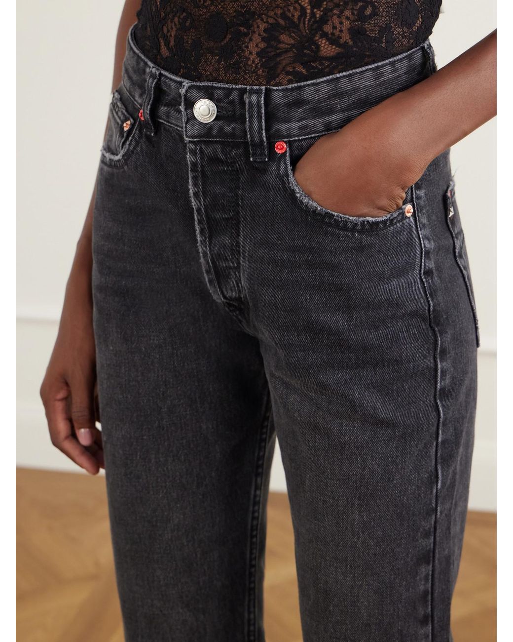 Isabel Marant Gray Daya Mid-Rise Straight-Leg Jeans