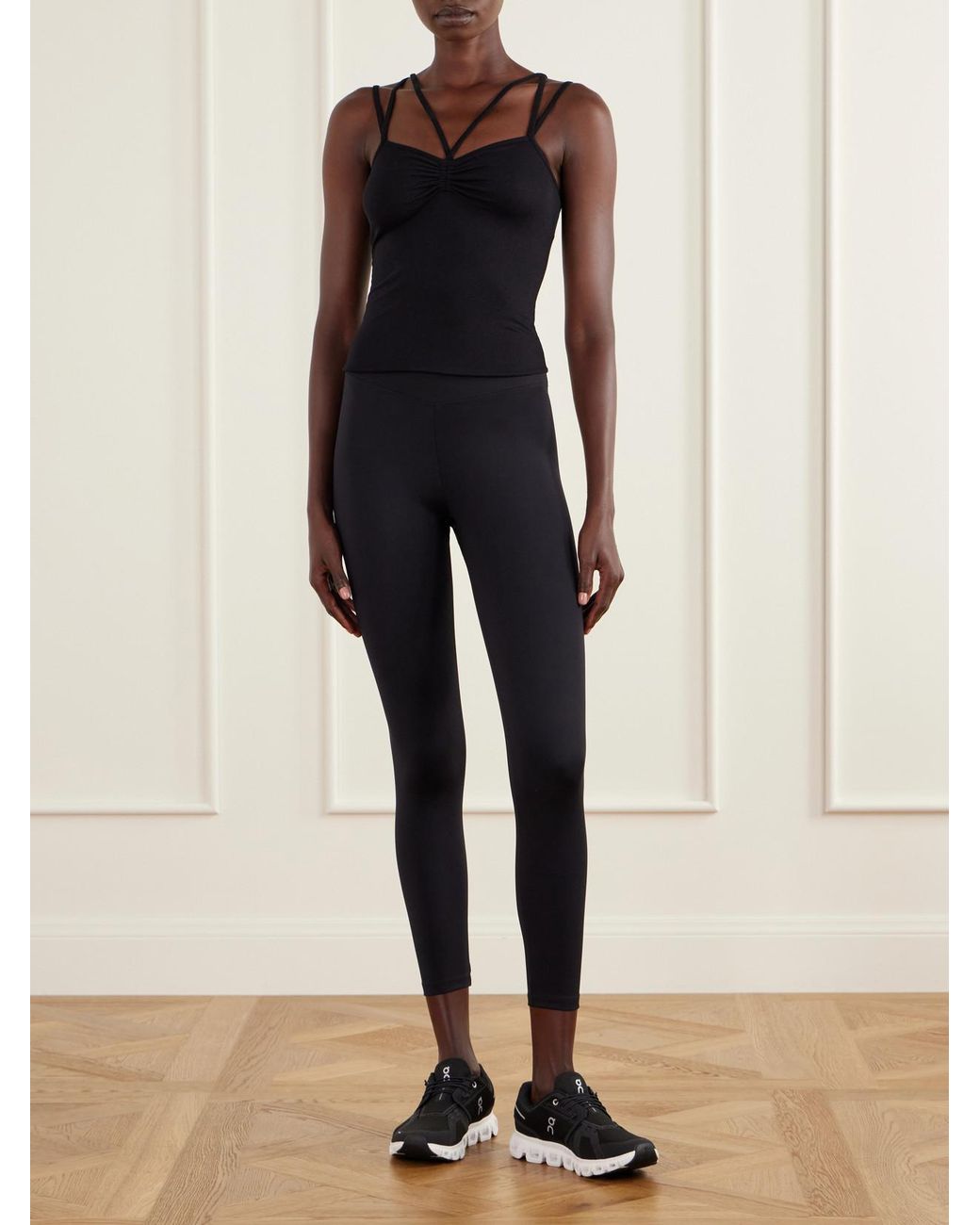 Eres Black Nadia Multi-Strap Ribbed Stretch-Modal Tank