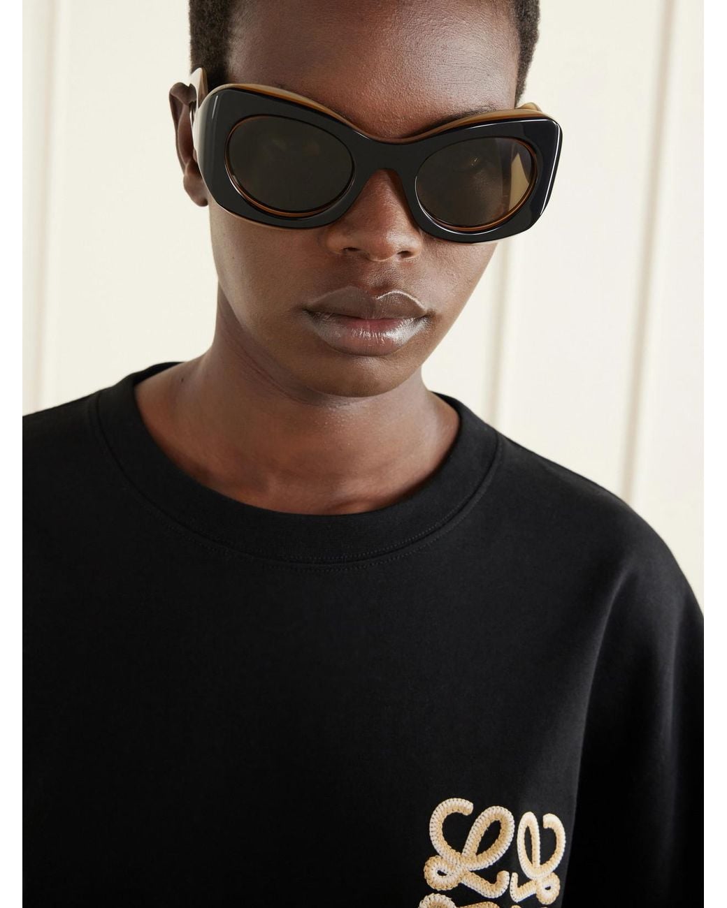 Loewe Black Paula's Ibiza D-Frame Acetate Sunglasses