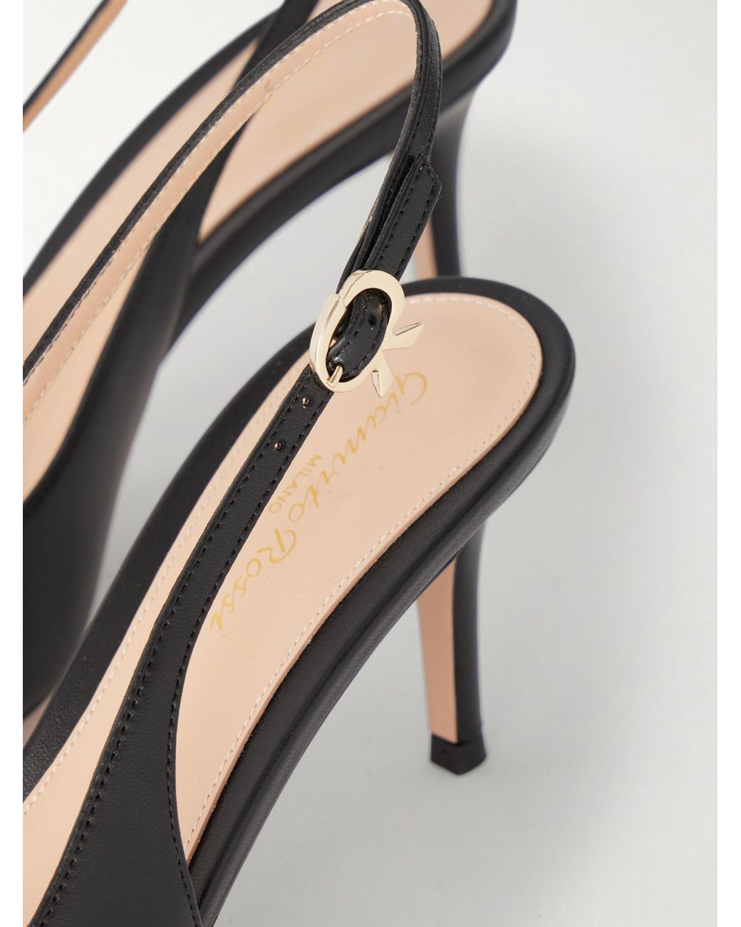 Gianvito Rossi Natural 70 Leather Slingback Sandals