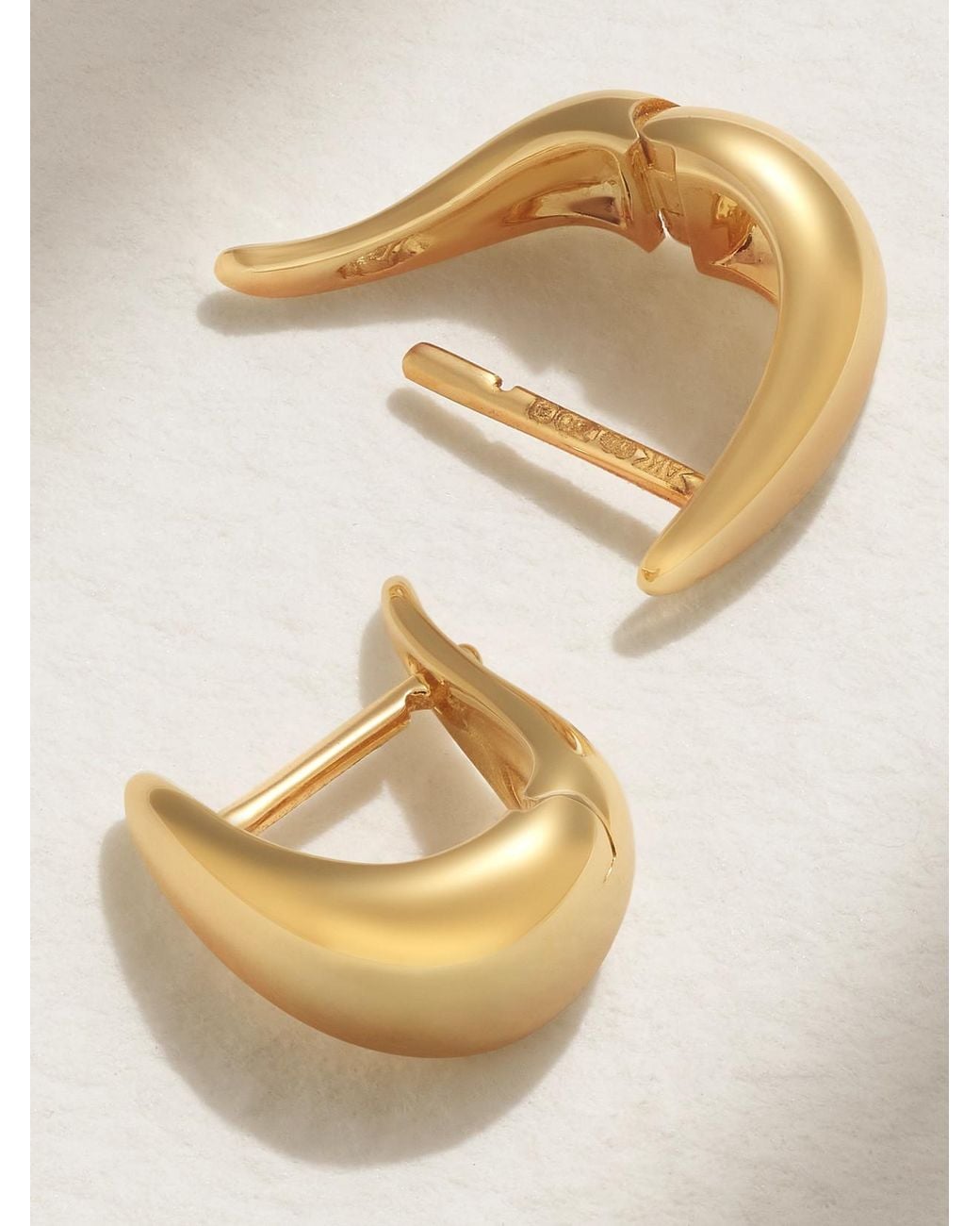 Anita Ko Metallic Baby Claw 18-Karat Hoop Earrings
