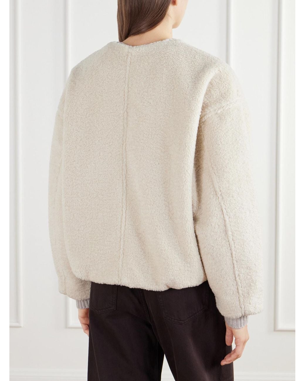 Citizens of Humanity Natural Cropped Plush Bomber Jacket