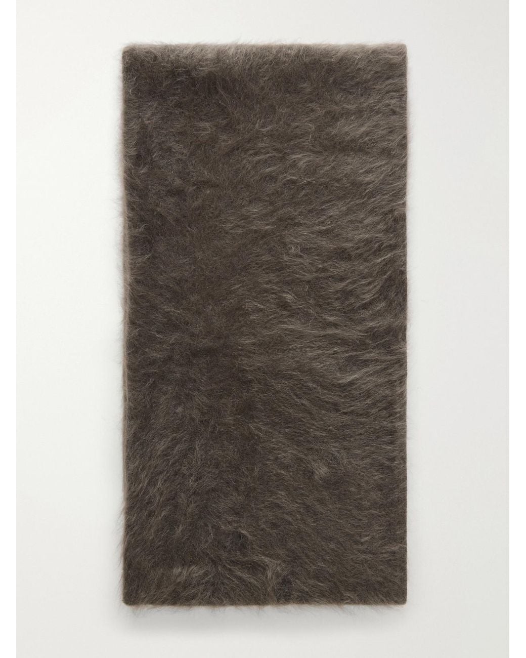 Lisa Yang Gray Brushed Cashmere Scarf