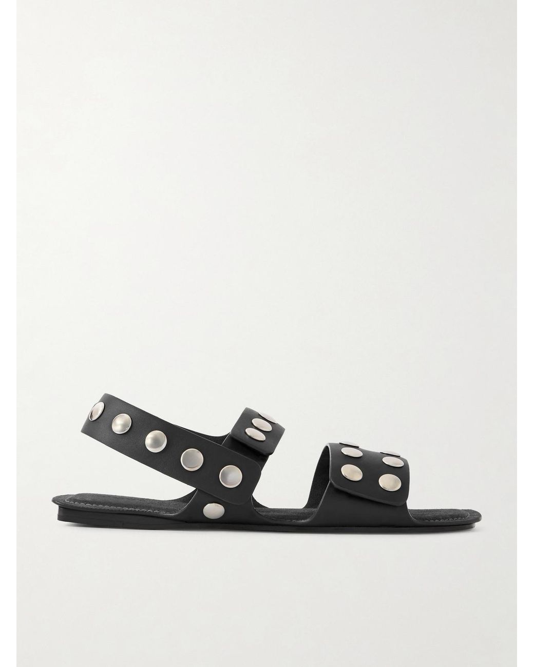 Khaite Black Boden Studded Leather Sandals