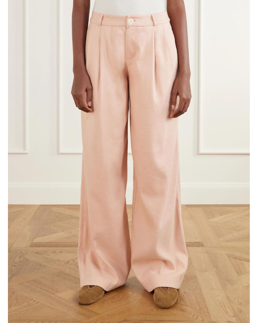 Marrakshi Life Pink The Trouser Cotton Wide-Leg Pants