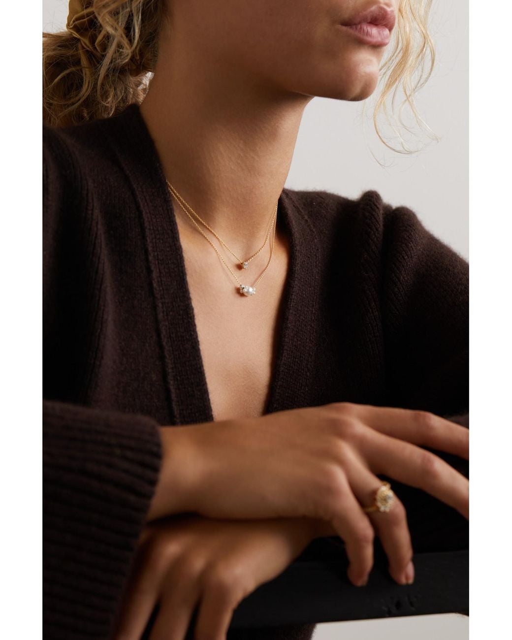Sophie Bille Brahe White Orangerie De Perles 14-Karat Pearl Necklace