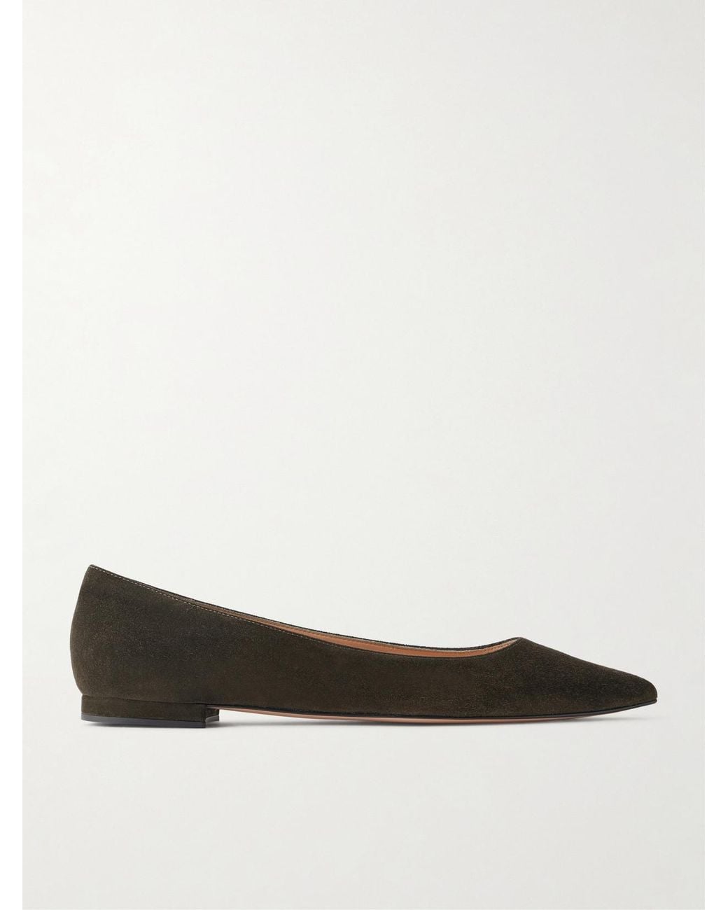 Gianvito Rossi Green Ginavito Suede Ballet Flats