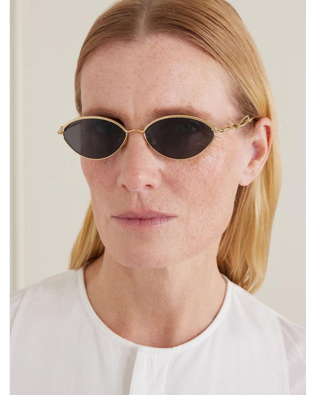 Dior Metallic Dior Bow R1U-Tone Round-Frame Sunglasses