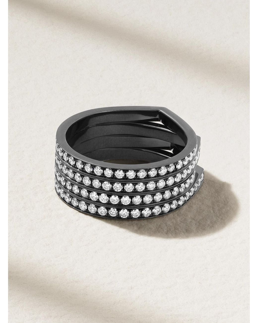 Repossi Antifer 14-Karat Blackened Diamond Ring