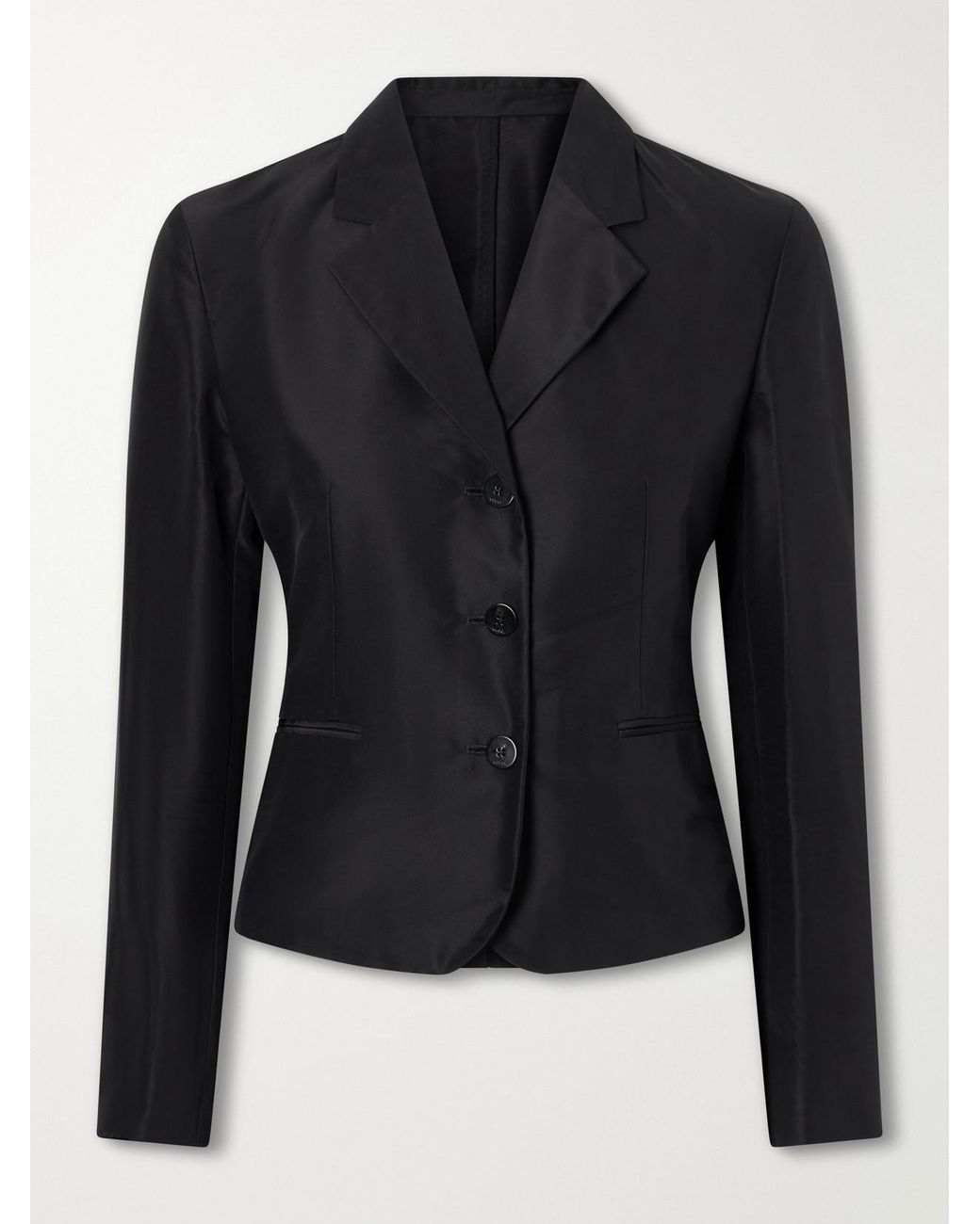 Gucci Black Silk-Faille Blazer