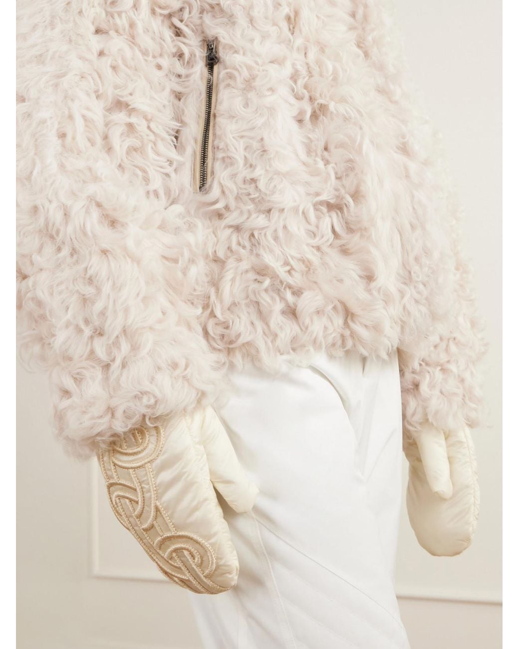 Bogner Natural Shell-Trimmed Shearling Ski Jacket