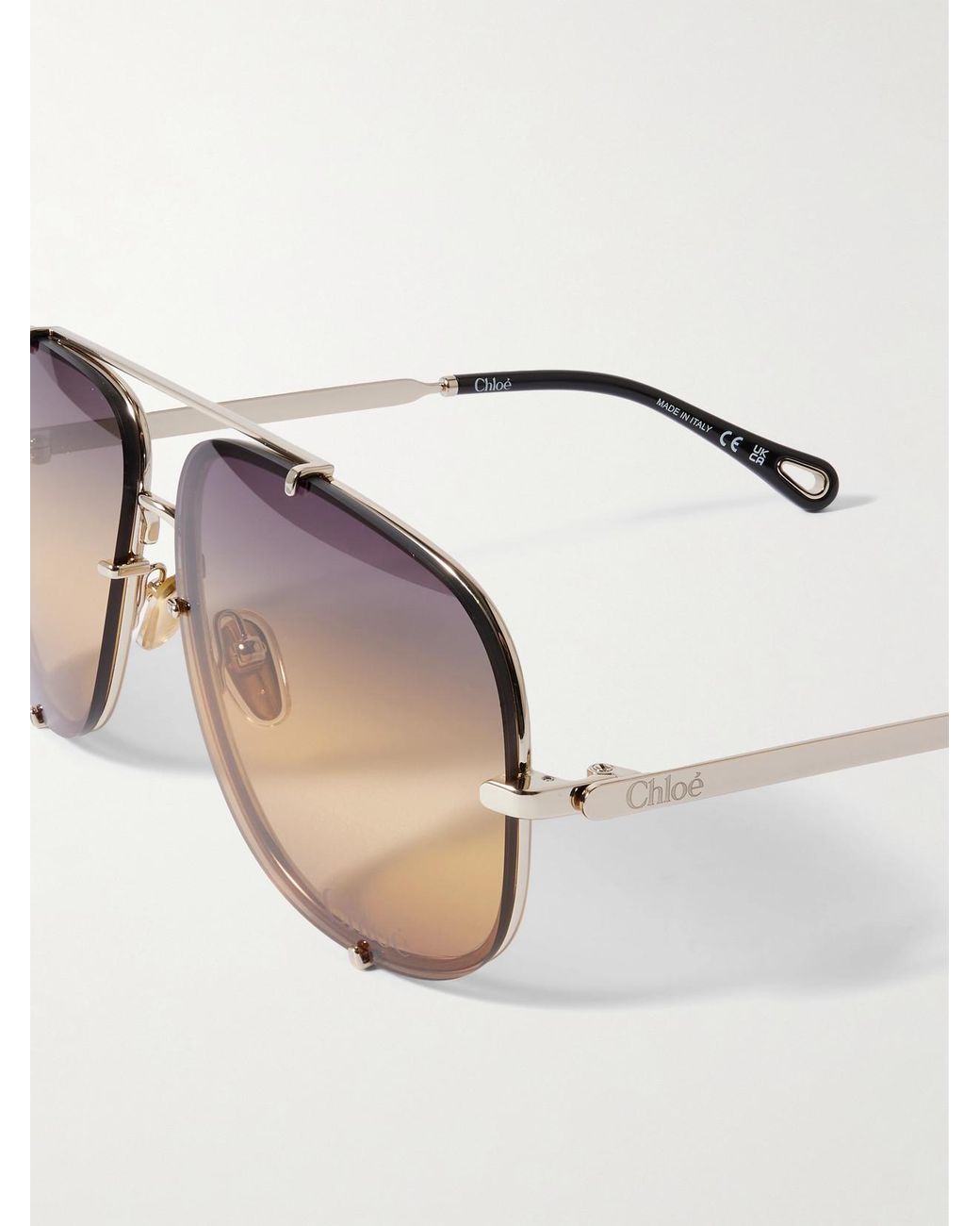 Chloé Metallic Ivy Aviator-Style-Tone Sunglasses