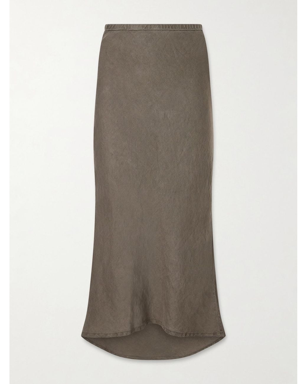 James Perse Gray Linen Midi Skirt